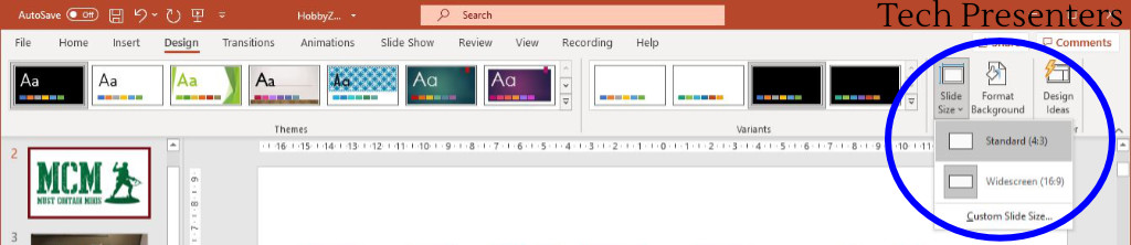 How to Change Slide Size in PowerPoint - Step 2