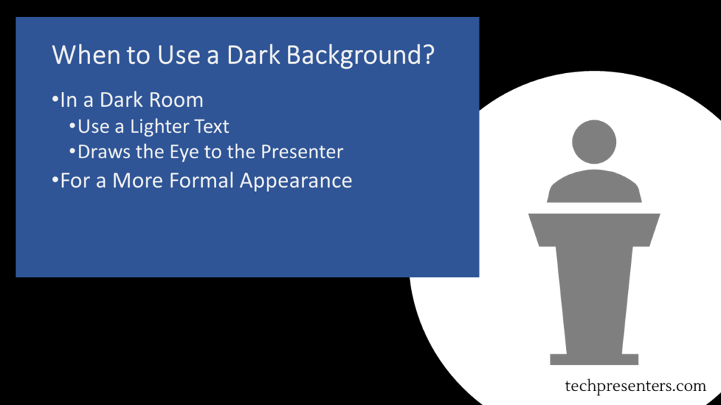 Dark or Light PowerPoint Background? When to use a dark one