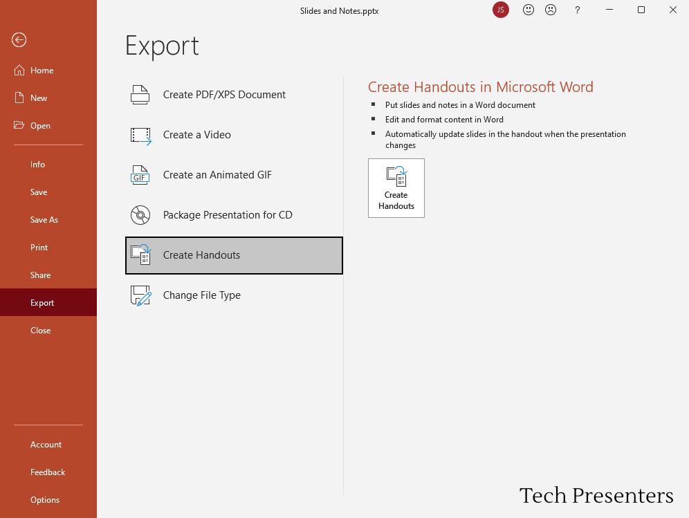 How to create Handouts for PowerPoint Using Word