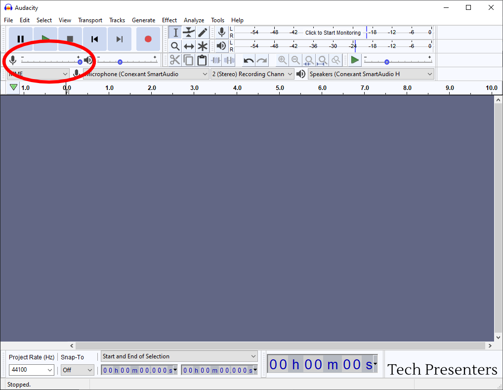 How to Record in Audacity - changing the volume level or gain of your microphone