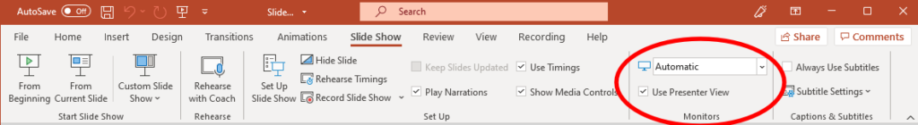 How to enter Presenter View in PowerPoint 