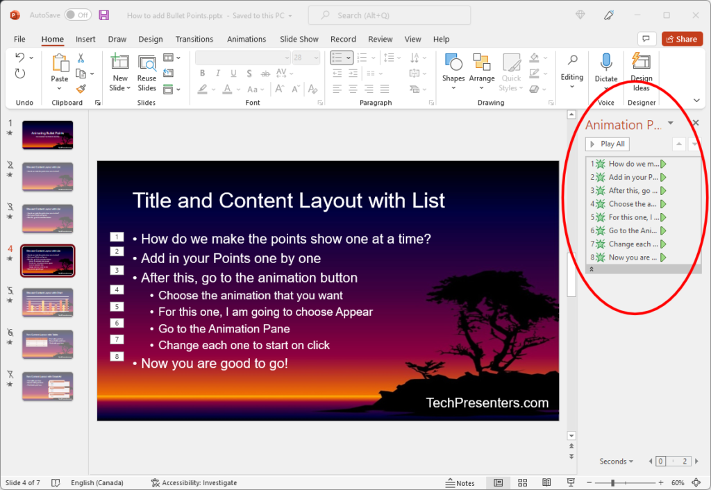 how to make powerpoint presentation bullets appear one by one