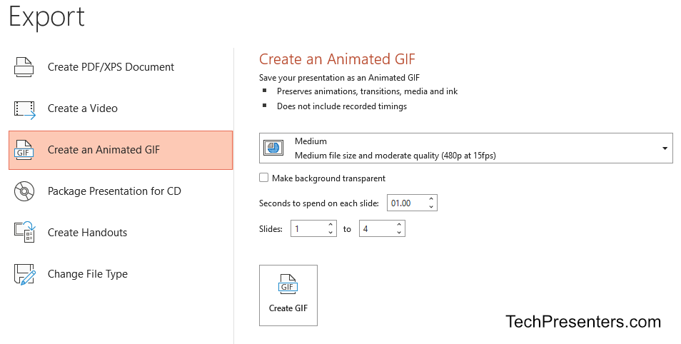 How to make an animated gif in PowerPoint