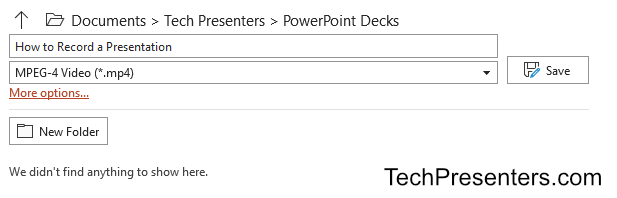 How to save a movie in PowerPoint