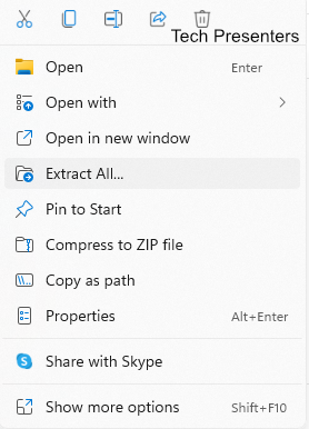 Extract the installer from the zip file